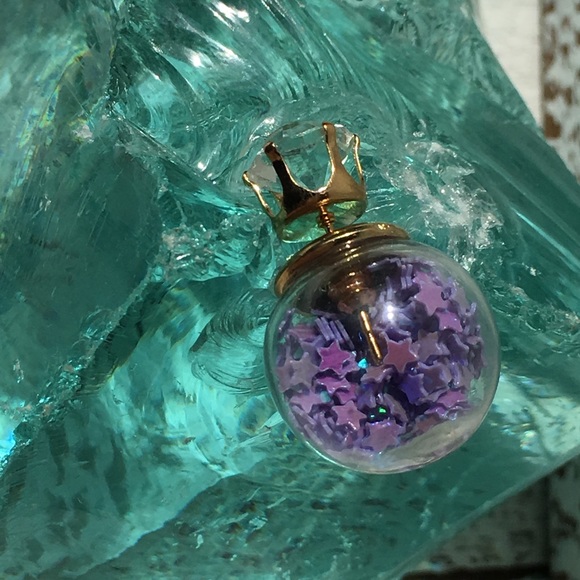 Purple Star Double Stud Earrings - Picture 2 of 8